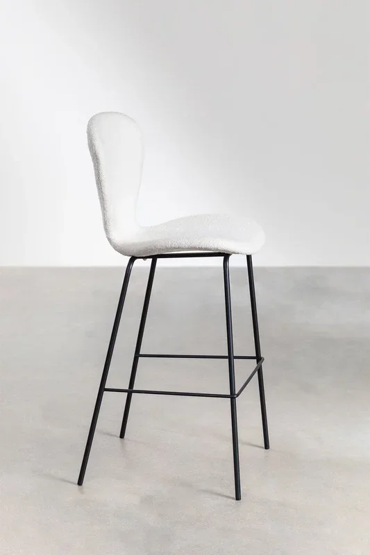 Taburete Alto en Borreguito Uit ↑76 cm Blanco – SKLUM