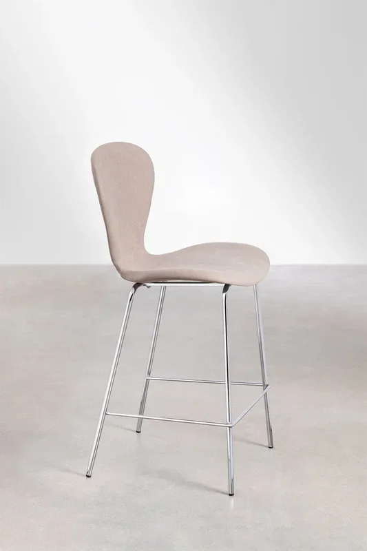 Taburete Alto en Tapizado Uit ↑66 cm Marrón Nude Claro – SKLUM