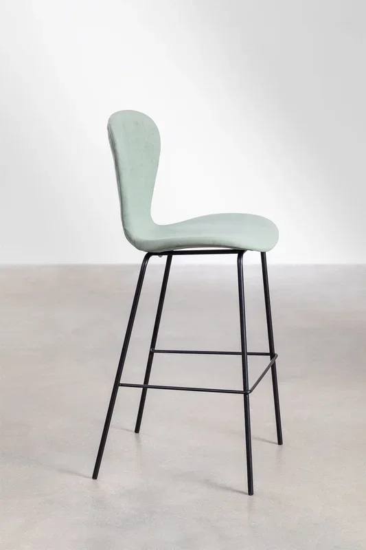 Taburete Alto en Tapizado Uit ↑76 cm Celadón – SKLUM