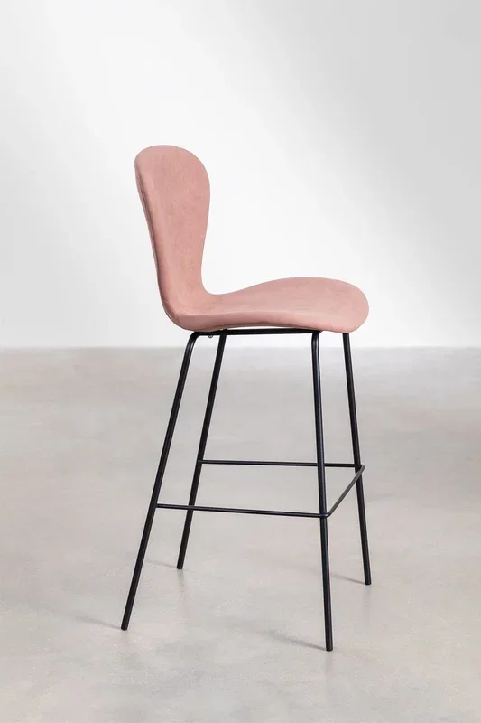 Taburete Alto en Tapizado Uit ↑76 cm Terracota – SKLUM