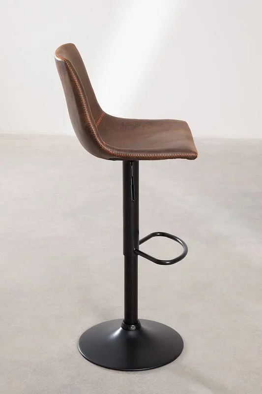 Taburete Alto Regulable en Polipiel Ody Style Marrón Chocolate – SKLUM