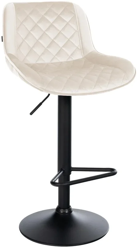 Taburete de bar Kasson Terciopelo Crema 52X50X84 cm