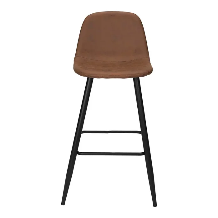 Taburete de bar microfibra marrón H75cms Bravus Vintahome