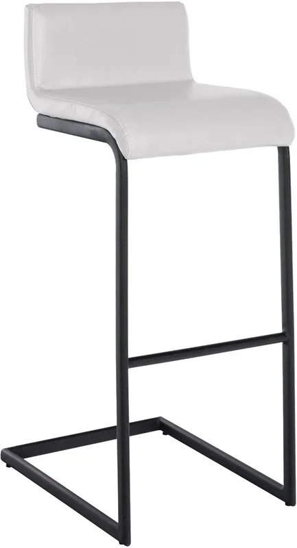 Taburete de bar Newport Simil cuero Blanco 50X40X96 cm