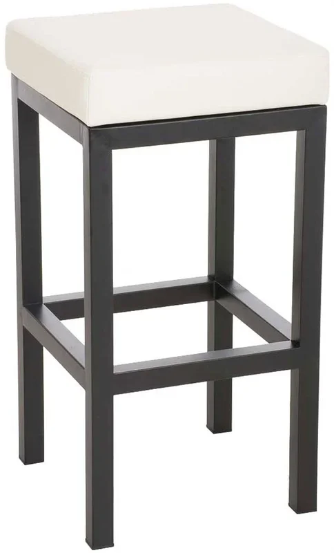 Taburete de bar Taylor con altura de 85 CM Simil cuero Crema 41X41X85 cm