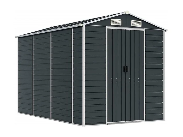 Tampa Cobertizo de jardín acero galvanizado antracita 191x300x198 cm