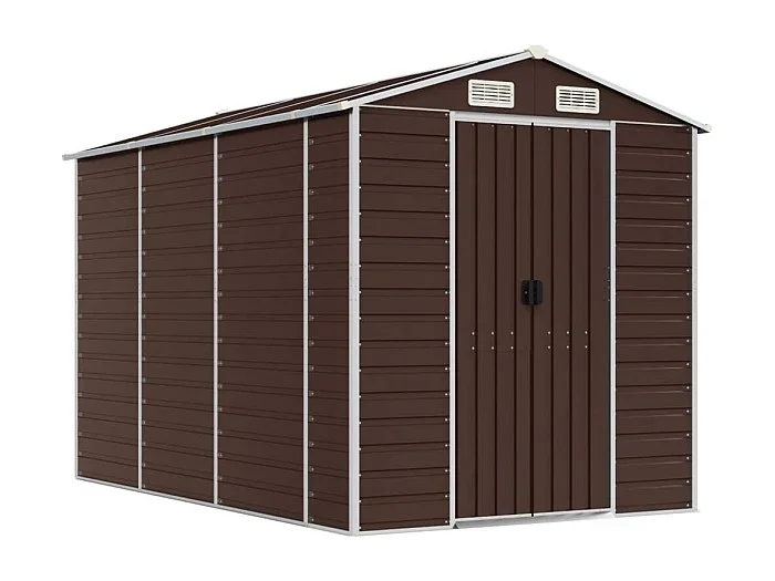 Tampa Cobertizo de jardín acero galvanizado marrón 191x300x198 cm