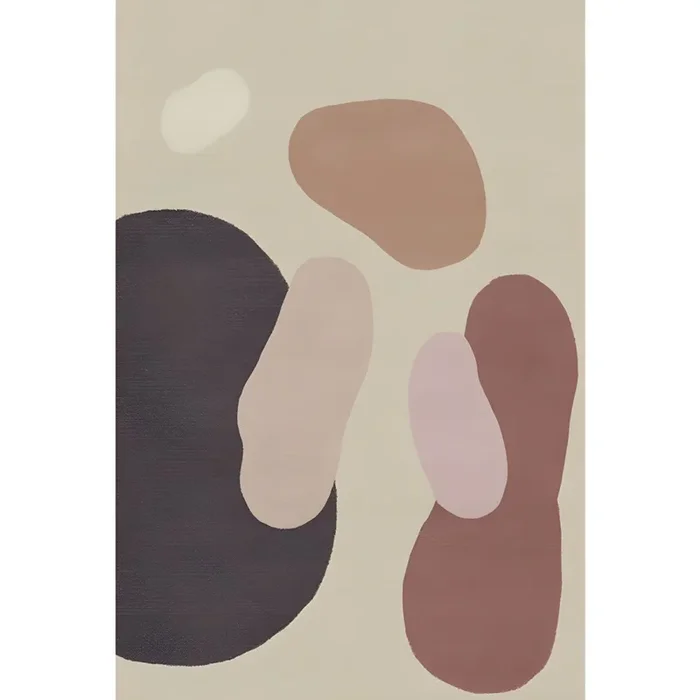Tapiz de Poliéster Multicolor Antideslizante Alfombra Nórdica con Patrón de Bloque de Color para Habitación – Marrón 160 x 230 cm
