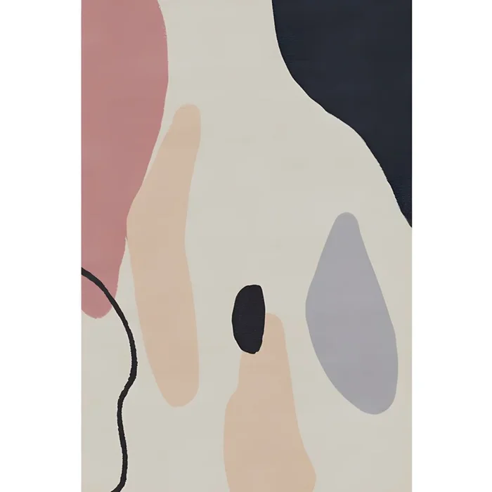 Tapiz de Poliéster Multicolor Antideslizante Alfombra Nórdica con Patrón de Bloque de Color para Habitación – Rosa 160 x 230 cm