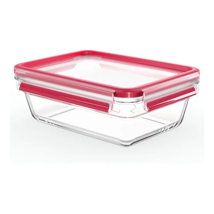 Tefal – Recipiente de comida 1,3 l MSEAL GLASS rojo/tarros