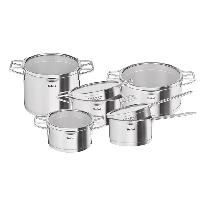 Tefal – Set de 10 ollas NORDICA de acero inoxidable