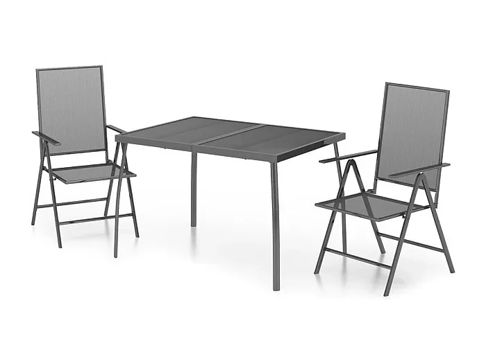 Terina Juego de comedor de jardín 3 piezas acero gris antracita