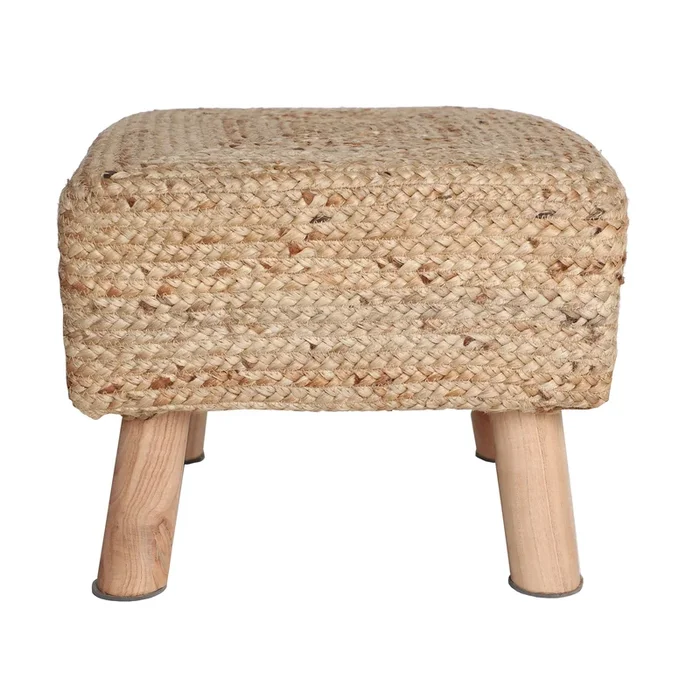Thiesi Reposapiés, de Yute, en color Natural, de 40x40x33cm – Lastdeco