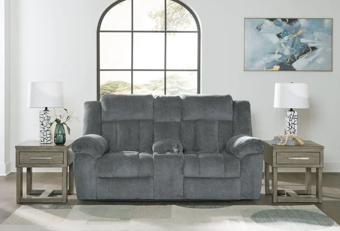 Tip-Off Slate Dual Power Reclining Loveseat