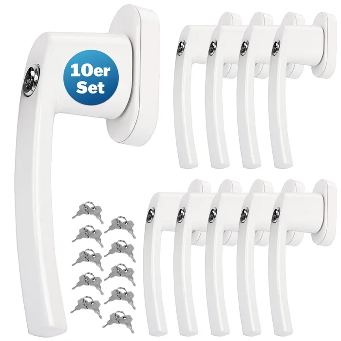 Tirador para ventana con cerradura set de 10 blanca