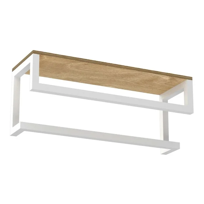 Toallero de pared con estante 14×40 cm blanco