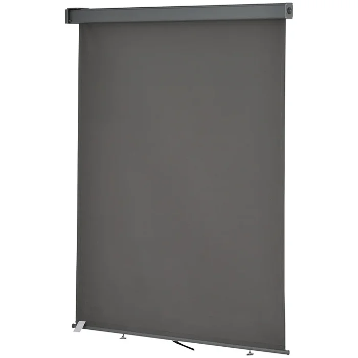 Toldo para Balcón Doble Posición Colocación en Techo o Pared Función Vertical y Horizontal con Tirador para Sombra y Privacidad 160×250 cm Gris