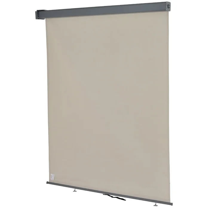 Toldo para Balcón Doble Posición Colocación en Techo o Pared Función Vertical y Horizontal con Tirador para Sombra y Privacidad 160×250 cm Beige