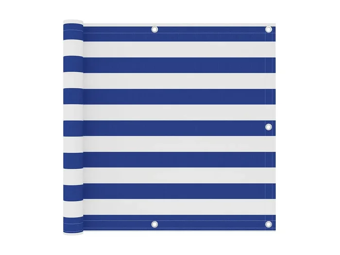 Toldo para balcón tela oxford blanco y azul 90×400 cm ES974265