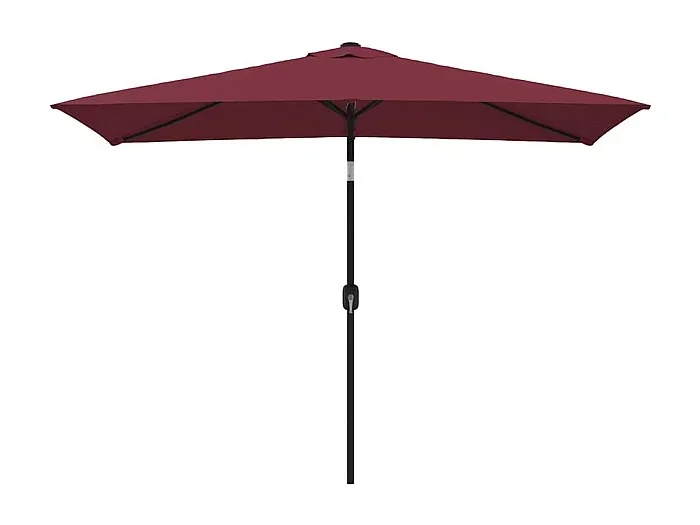 Torhildr Sombrilla de jardín con palo de metal rojo burdeos 300×200 cm