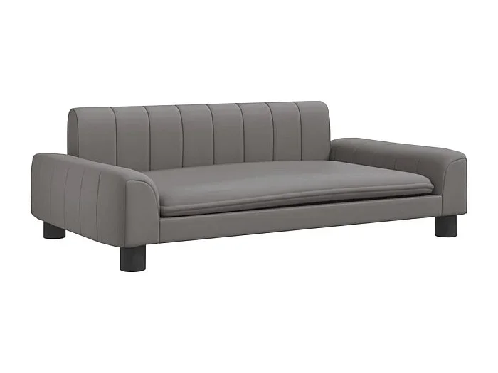 Trent Alan Cama para perros de cuero sintético gris 90x53x30 cm