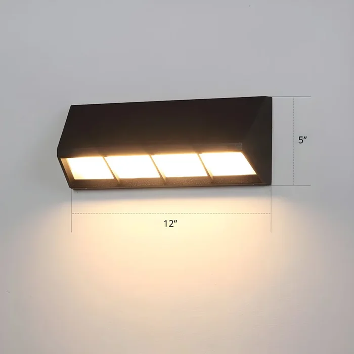 Triangular Luz de Pared LED en Negro Luminaria de Pared Metálica Simplista para Jardín – 110 A 120 V Negro