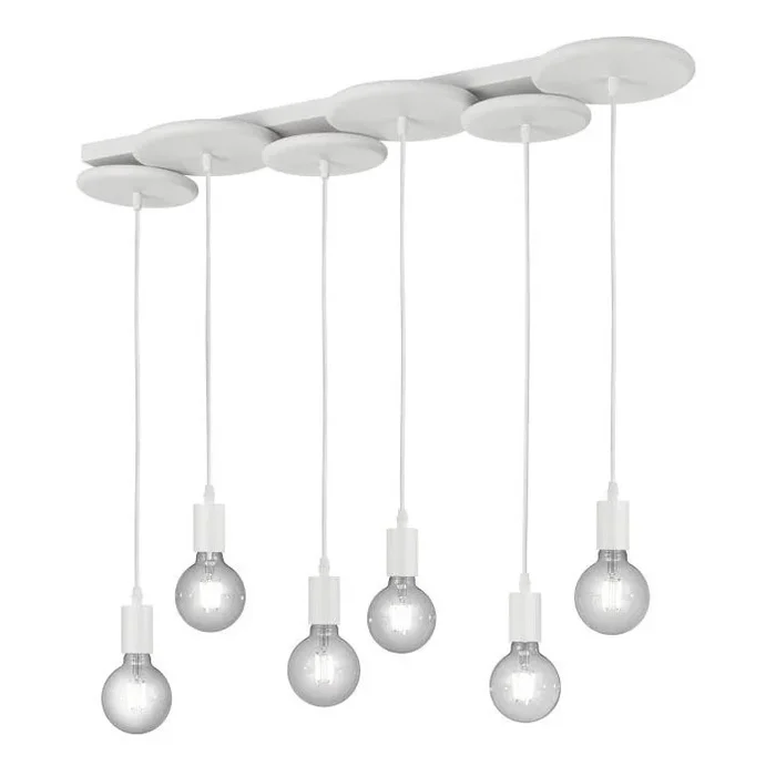Trio – Lámpara colgante DISCUS 6xE27/28W/230V blanco