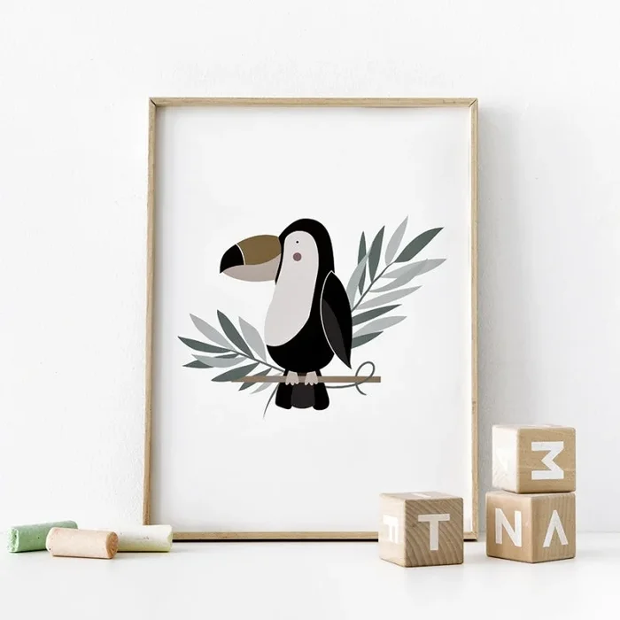 Tucan lámina Little Multicolor – Kenay Home