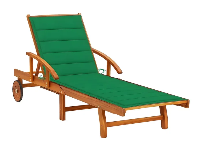 Tumbona de jardín con cojín madera maciza de acacia ES535875
