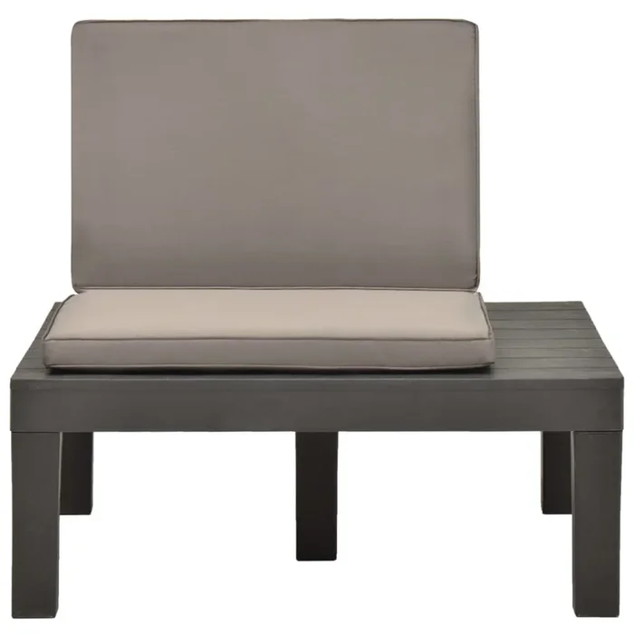 Tumbona de jardin con cojin plástico gris antracita