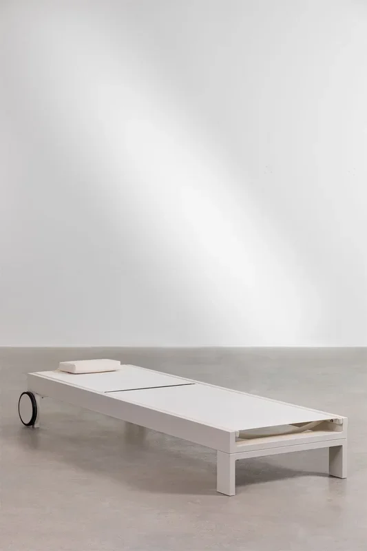 Tumbona Reclinable en Aluminio con Cojín Akelia Blanco Gardenia – SKLUM