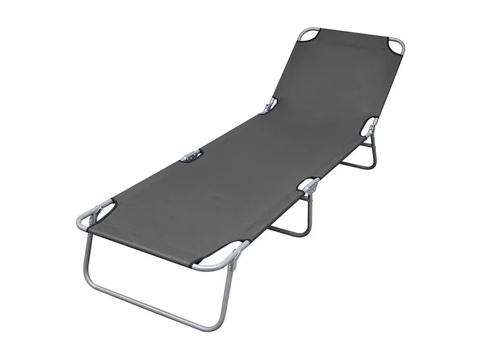 Tumbona tumbona para tomar el sol cama de jardín terraza muebles de exterior plegables con respaldo ajustable gris 02_0012860