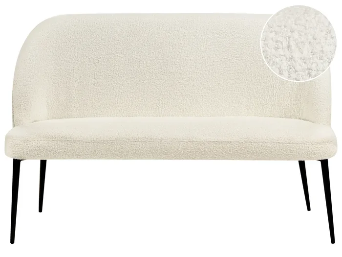 Upholstered Bench 2 Seater OSBY Boucle Light Beige