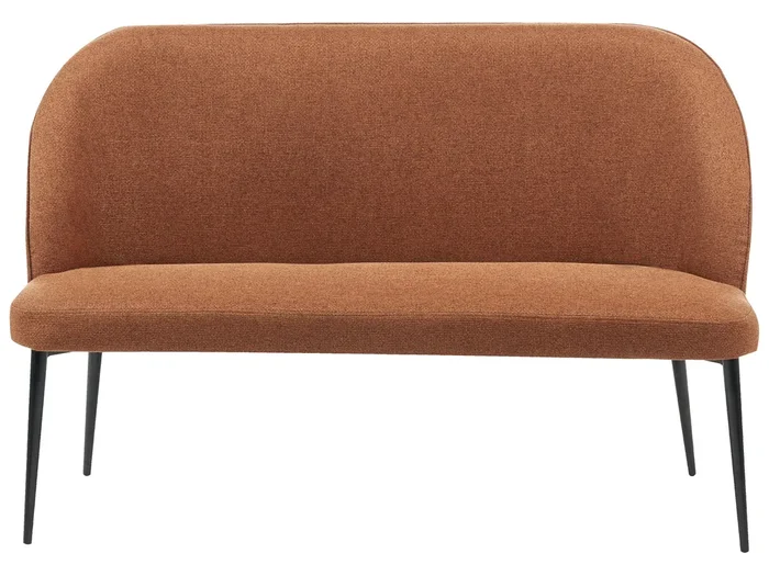 Upholstered Bench 2 Seater OSBY Fabric Brown