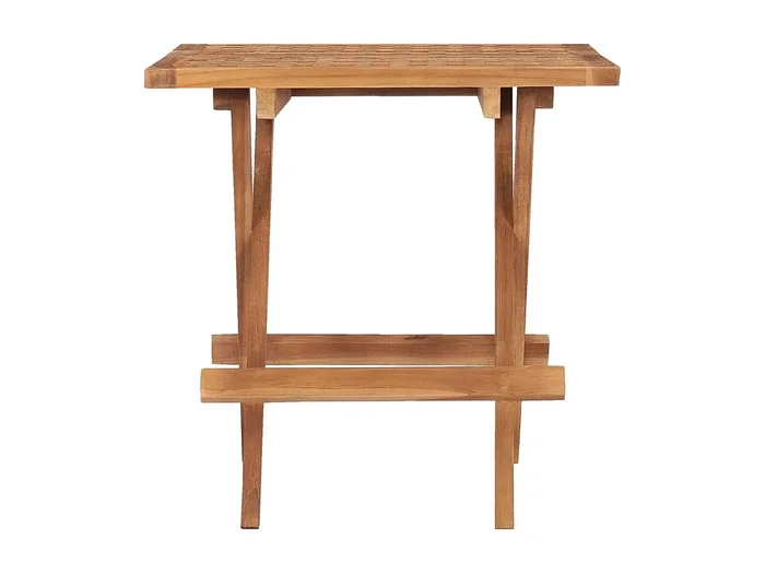 Valkar Mesa plegable de jardín madera maciza de teca 50x50x50 cm