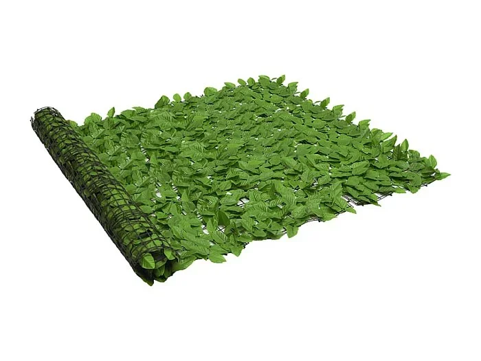 Valla de privacidad de balcón de hojas verde 300×150 cm ES494785