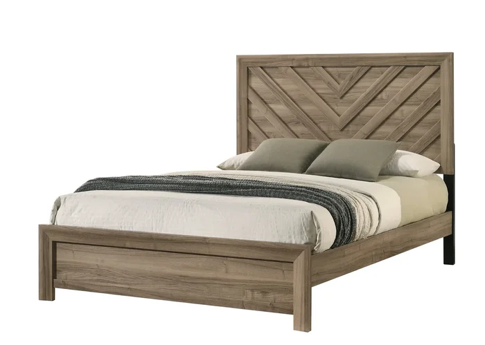 Valor Light Brown King Panel Bed