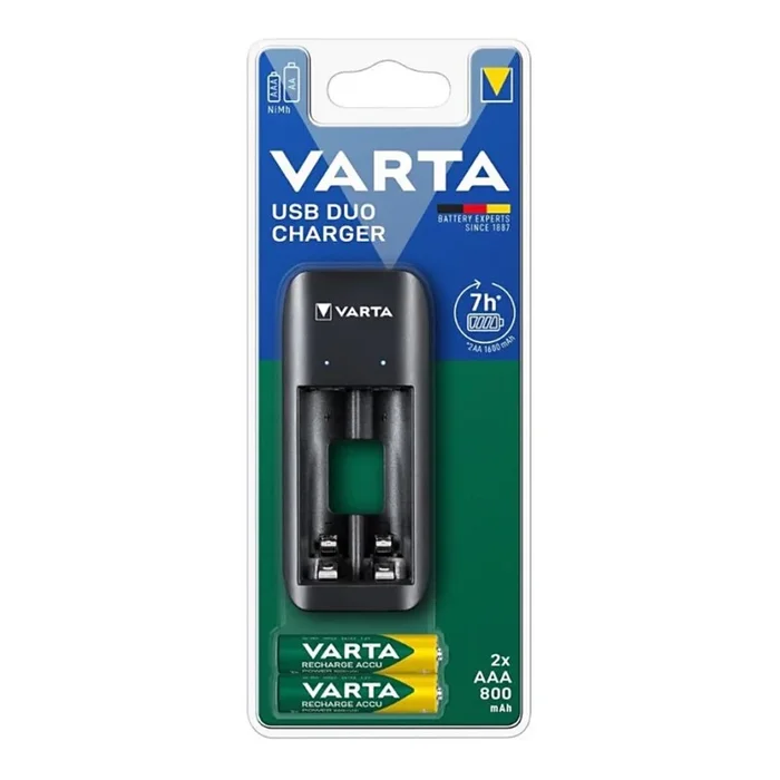 Varta 57651201421 – Cargador de baterías 2xAA/AAA 800mAh 5V