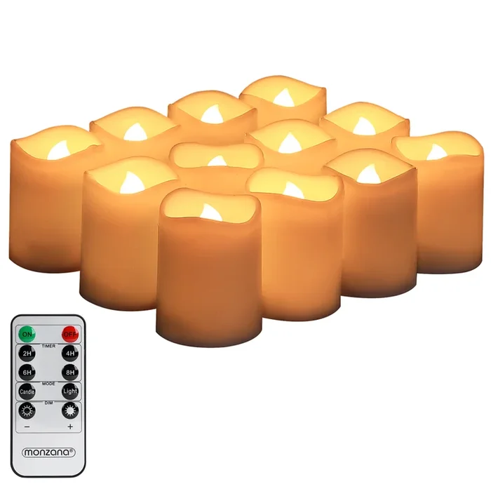 Velas LED set de 12 batería incl mando a distancia