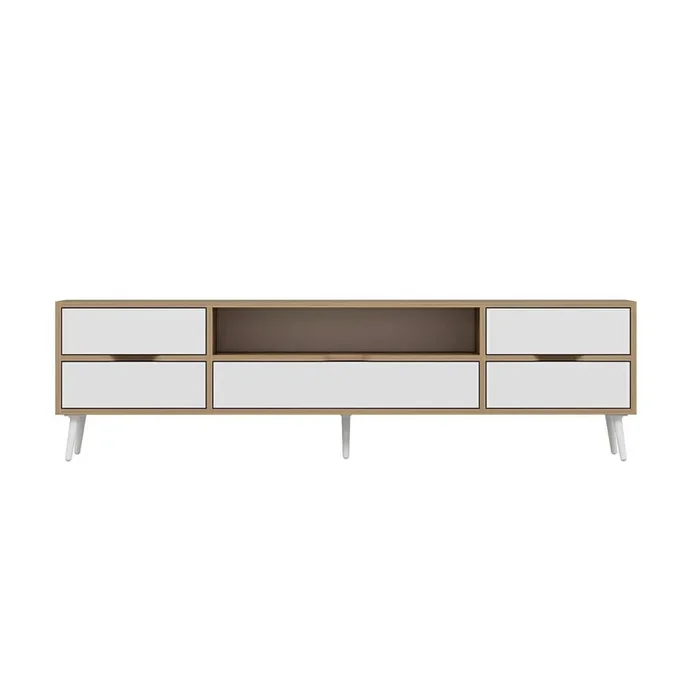 Venprodin Mueble De Tv Elina Con Almacenamiento Color Blanco