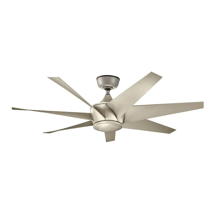 Ventilador de techo Lehr2, IP44, plata envejecida, Ø 137 cm