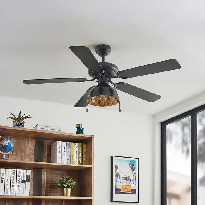 Ventilador de techo Lucande con luz Shamoian, silencioso, Ø 130 cm