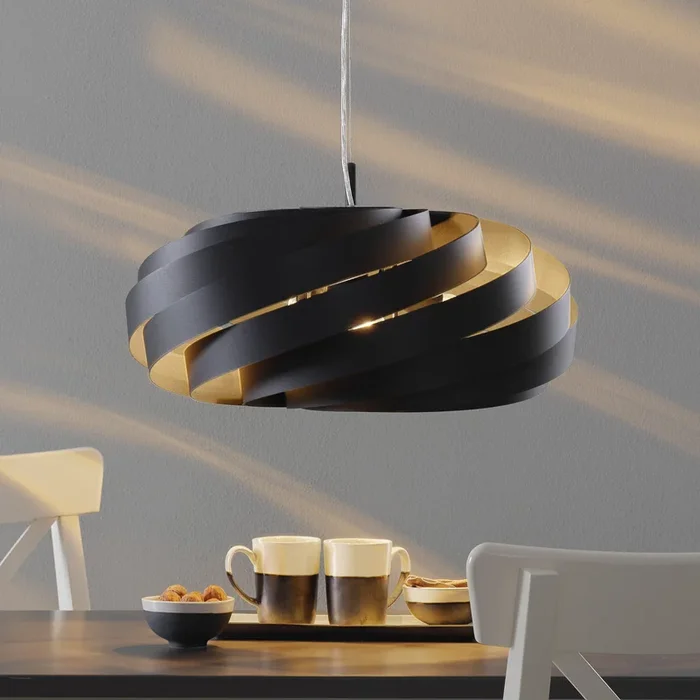 Vento lámpara colgante, negro, Ø 60 cm, metal, E27