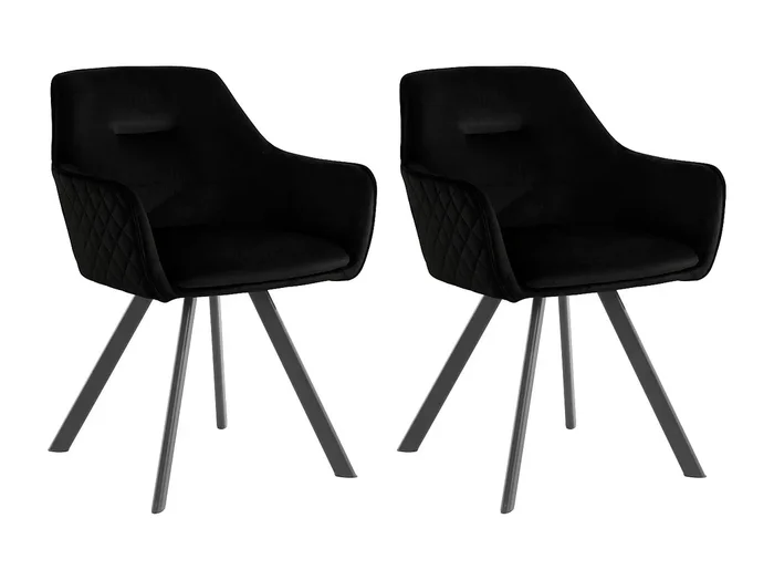 Vera Sillón de terciopelo negro, lote de 2