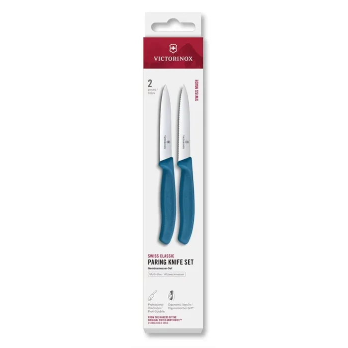 Victorinox – Juego de cuchillos de cocina para verduras SWISS CLASSIC, 10 cm, 2 piezas, azul