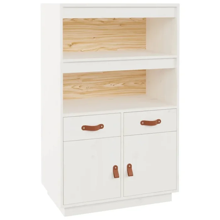 vidaXL Aparador de madera maciza de pino blanco 67x40x108,5 cm