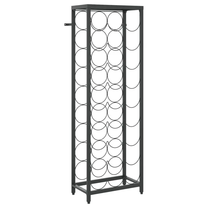 vidaXL Botellero para 27 botellas hierro forjado negro 34x18x100 cm