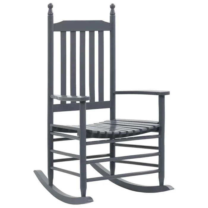 vidaXL Mecedora con asiento curvo madera de álamo gris