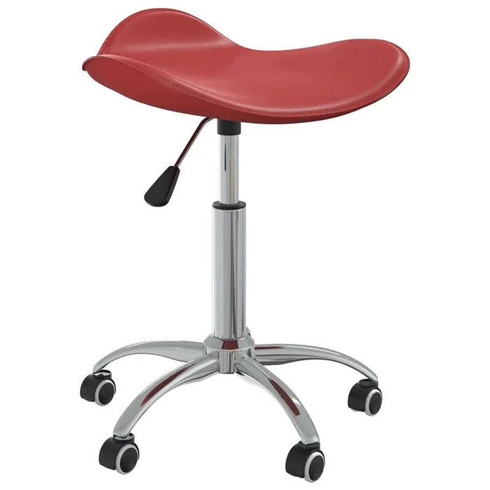 vidaXL Silla de comedor giratoria de cuero sintético rojo vino tinto
