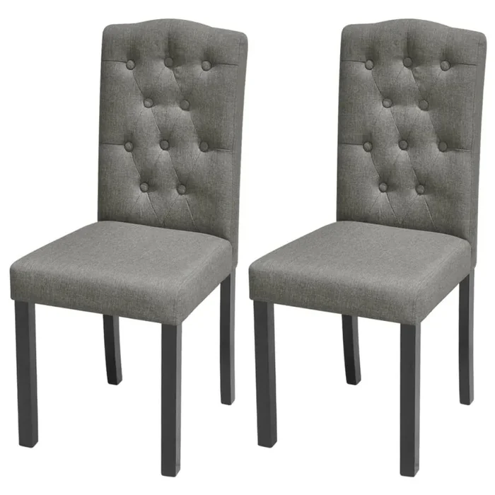 vidaXL Sillas de comedor 2 unidades tela gris